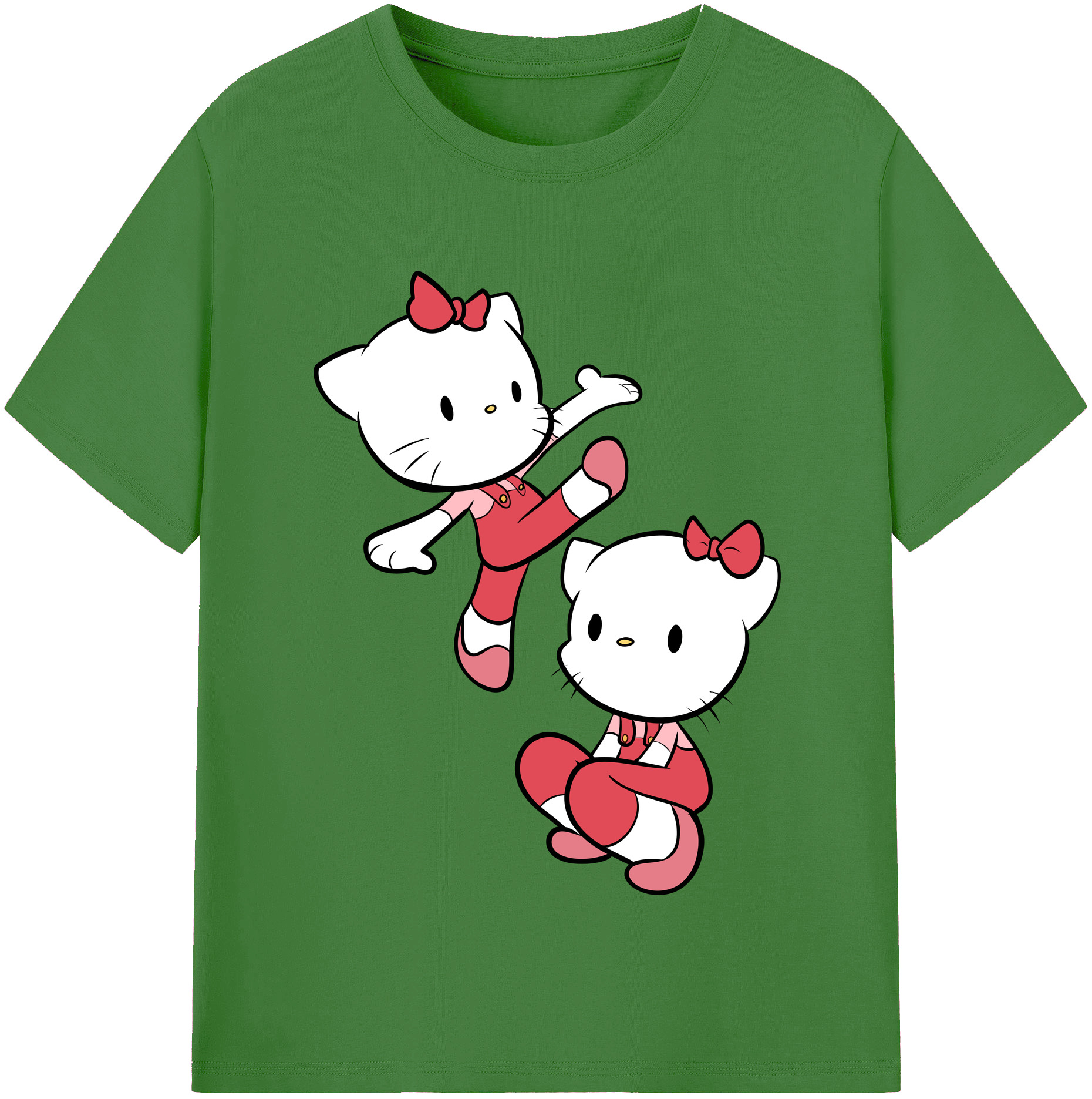 （画像用） Hello Kitty ハローキティ レディースカジュアルプリントTシャツ（綿100％）